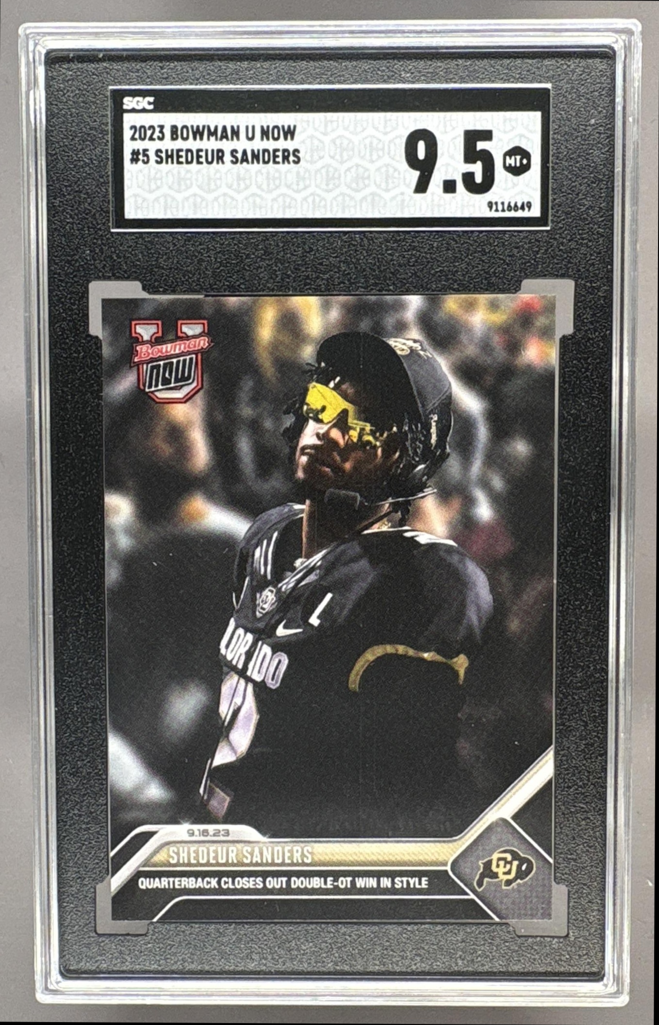 2023 BOWMAN U NOW SHEDEUR SANDERS #5 BUFFALOES SGC 9.5