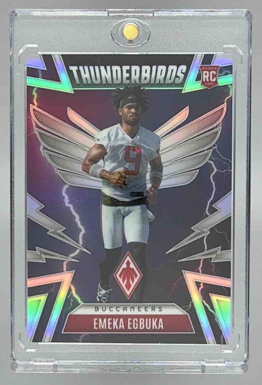 Card image for 2025 Panini Phoenix Emeka Egbuka Thunderbirds #47 RC Buccaneers