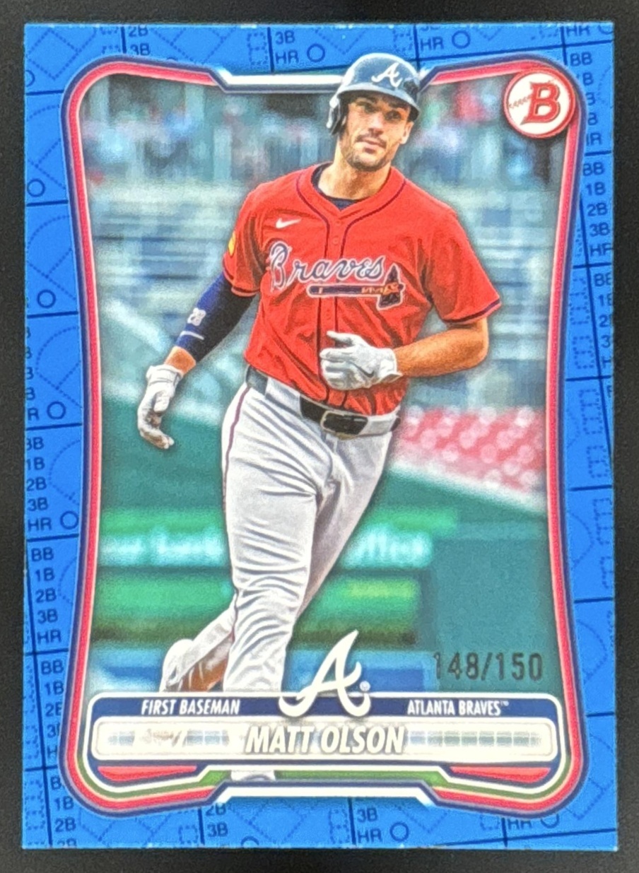Card image for Matt Olson 2026 Bowman Blue Pattern /150 Atlanta Braves