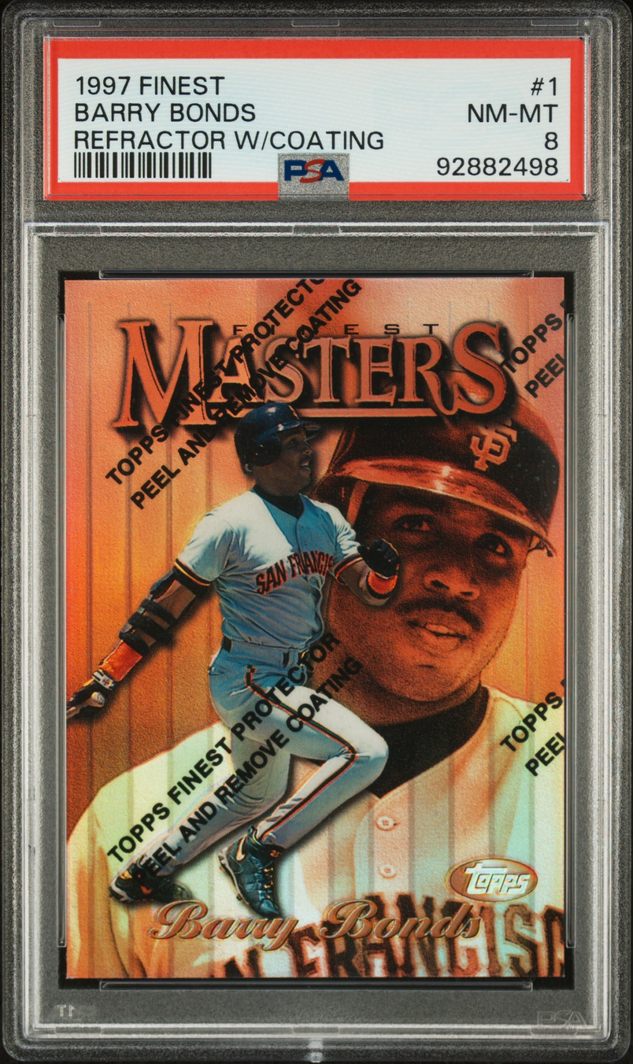 1997 Topps Baseball Finest Barry Bonds Refractor #1 San Francisco Giants NM-MT 8