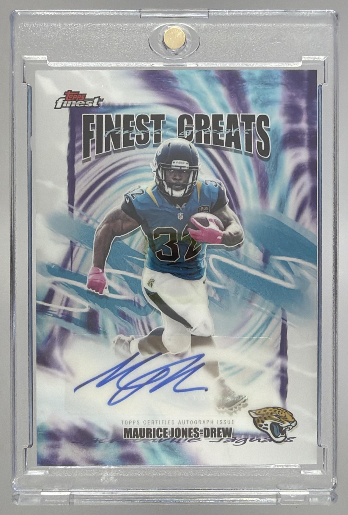 Card image for 2025 Topps Finest Maurice Jones-Drew Greats Auto #FGA-MJD Jaguars