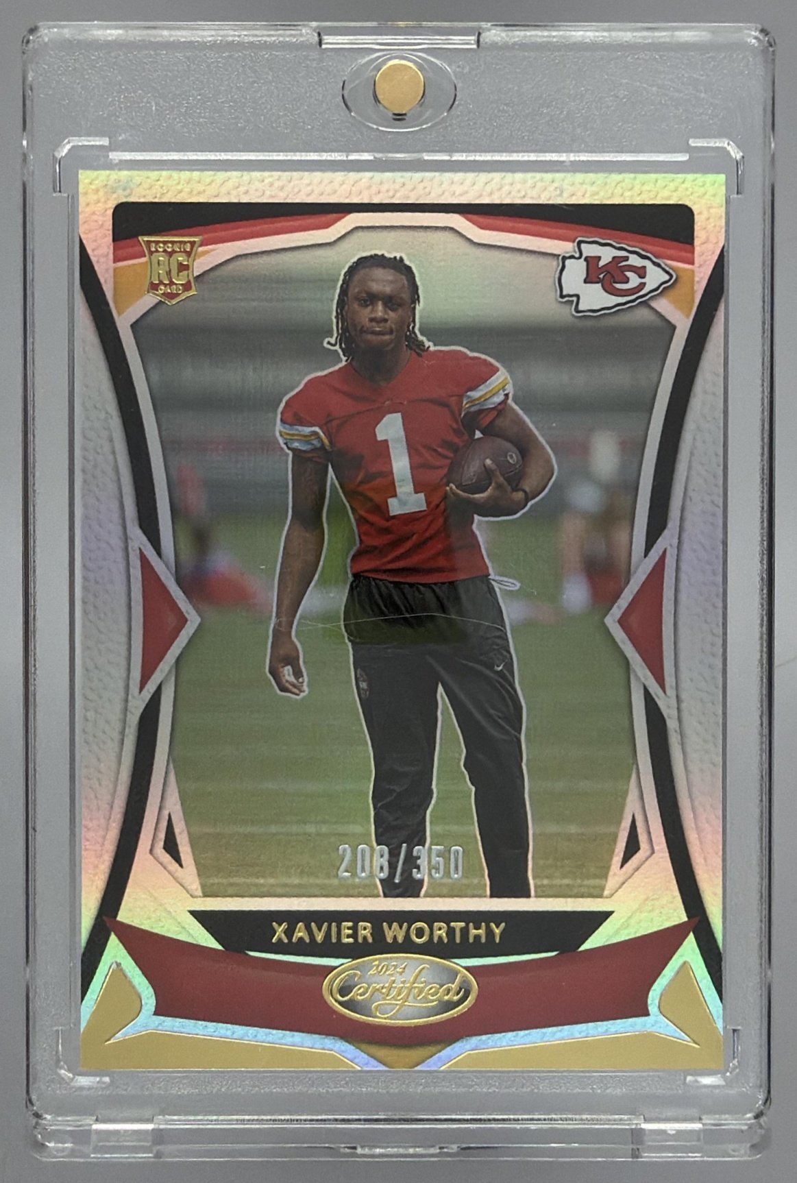 Card image for 2024 Panini Certified Xavier Worthy Rookies Mirror /350 #120 RC Chiefs