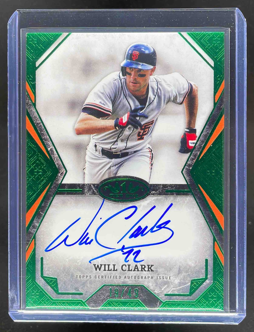Card image for 2025 Topps Tier One Will Clark Talent Auto Green Foil /40 #TOTA-WC