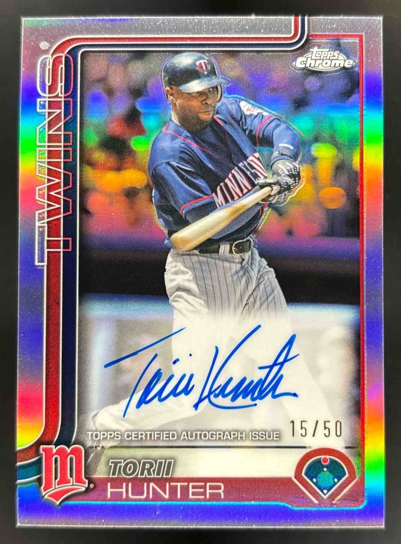 Card image for 2025 Topps Chrome Update Torii Hunter Legends Auto /50 #CLA-TH Twins