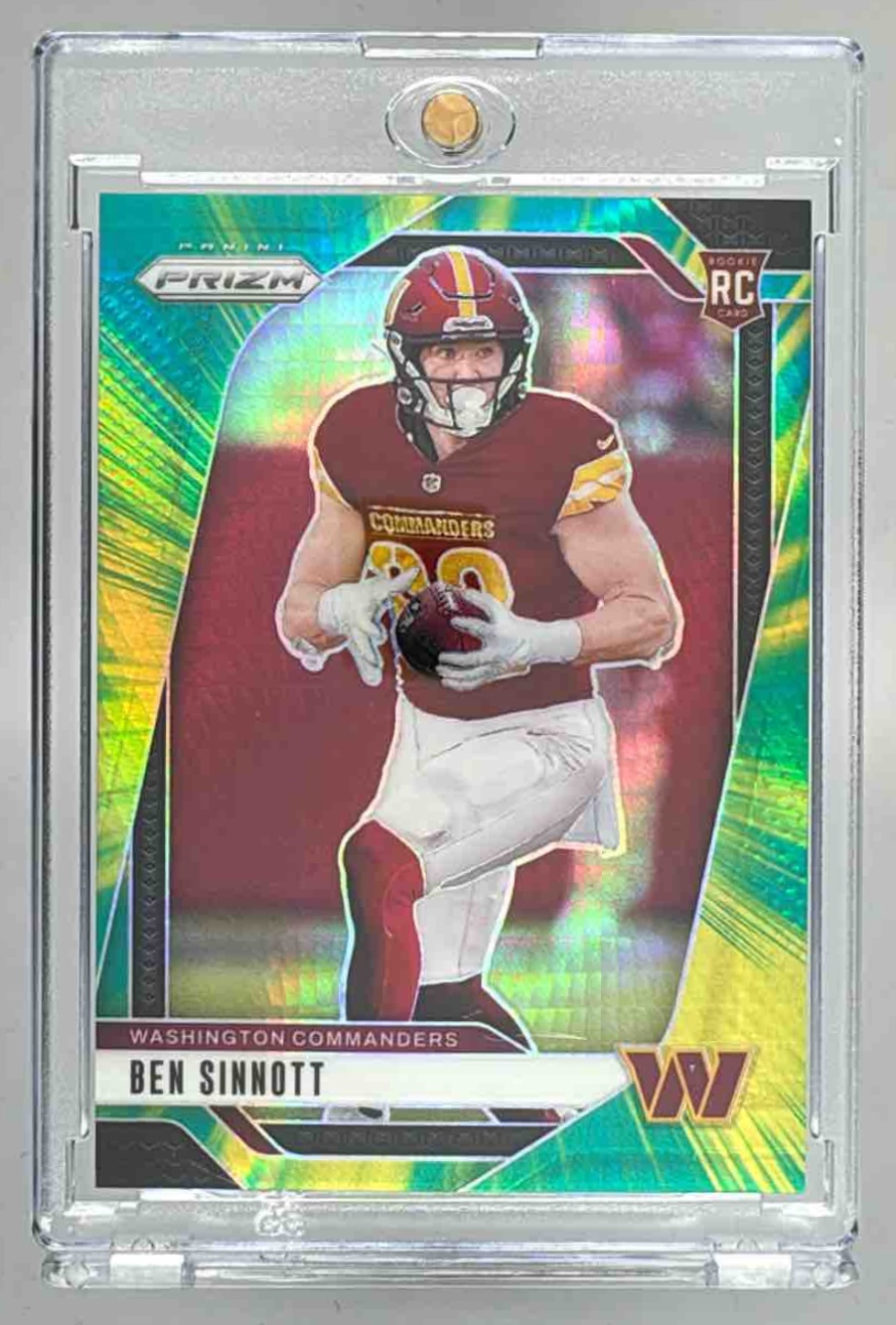 Card image for 2024 Panini Football Prizm Ben Sinnott #307 RC Washington Commanders