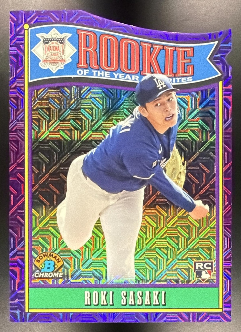 Roki Sasaki 2025 Bowman Chrome ROY Favorites #ROY-10 Mojo Purple /250 Dodgers