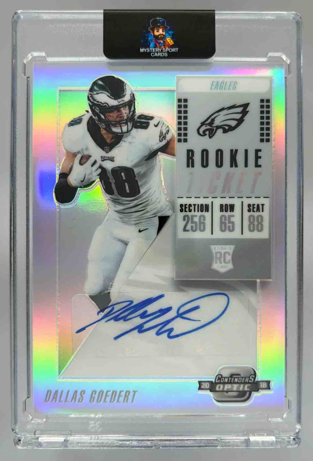Card image for 2018 Panini Contenders Optic Dallas Goedert #175 RC Rookie Ticket Auto Eagles