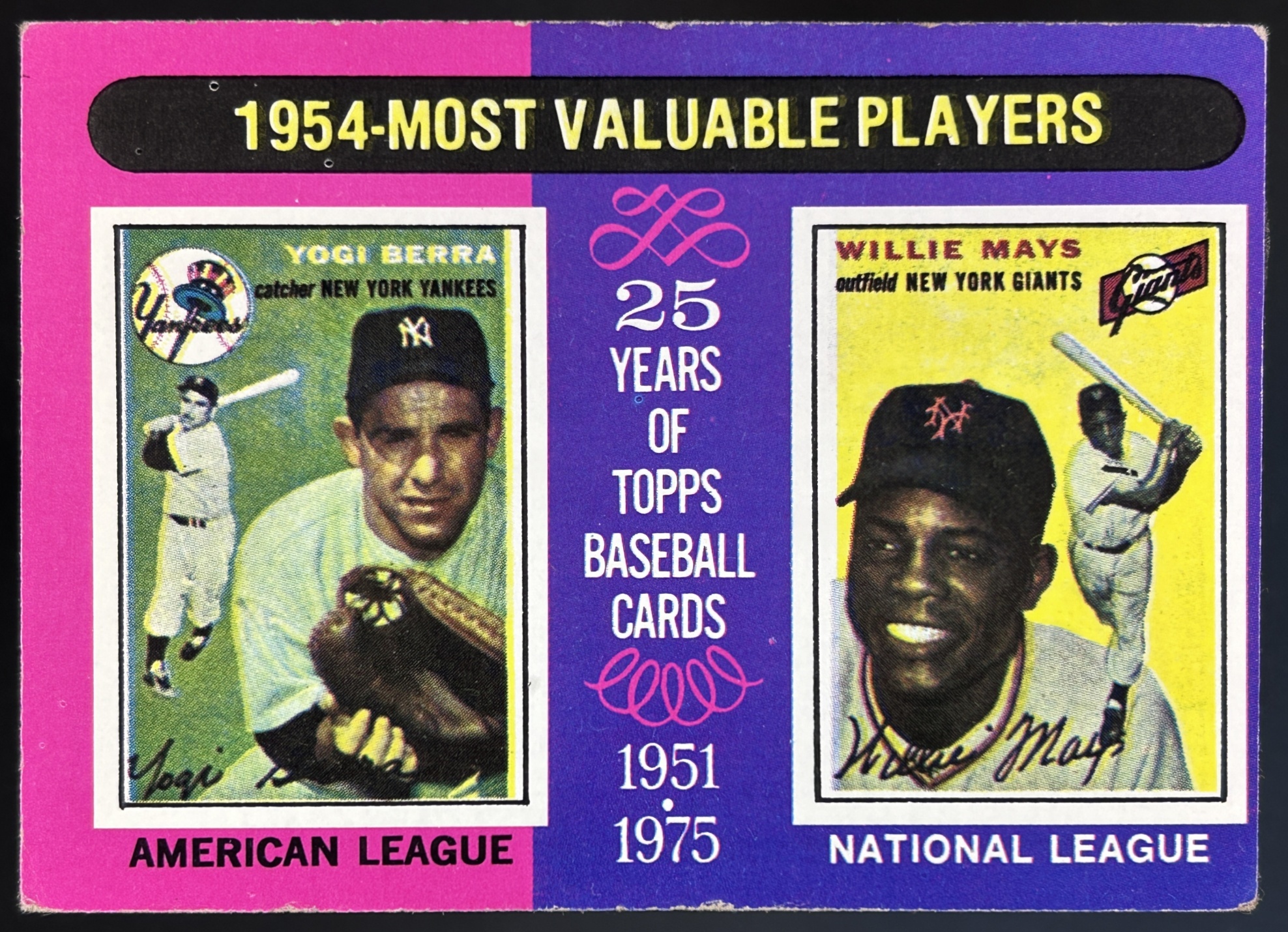 Card image for 1975 TOPPS 1954 MVPS YOGI BERRA WILLIE MAYS M #192 NEW YORK YANKEES GIANTS