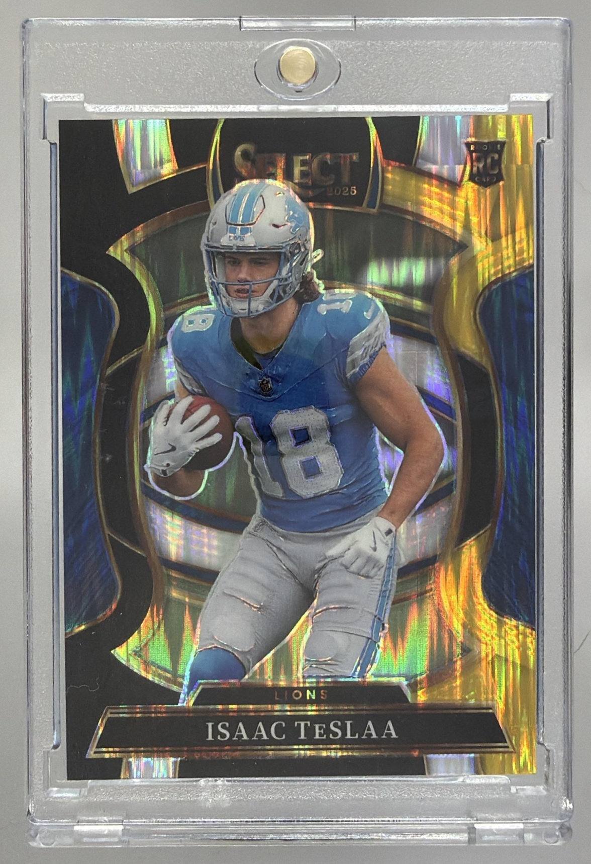 Card image for 2025 Panini Football Select Isaac TeSlaa Concourse #70 RC Detroit Lions