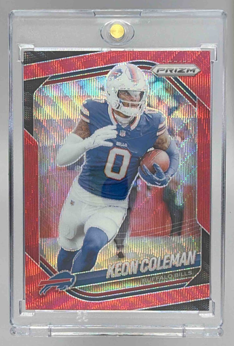 Card image for 2025 Panini Football Prizm Keon Coleman Red Wave /149 #275 Buffalo Bills