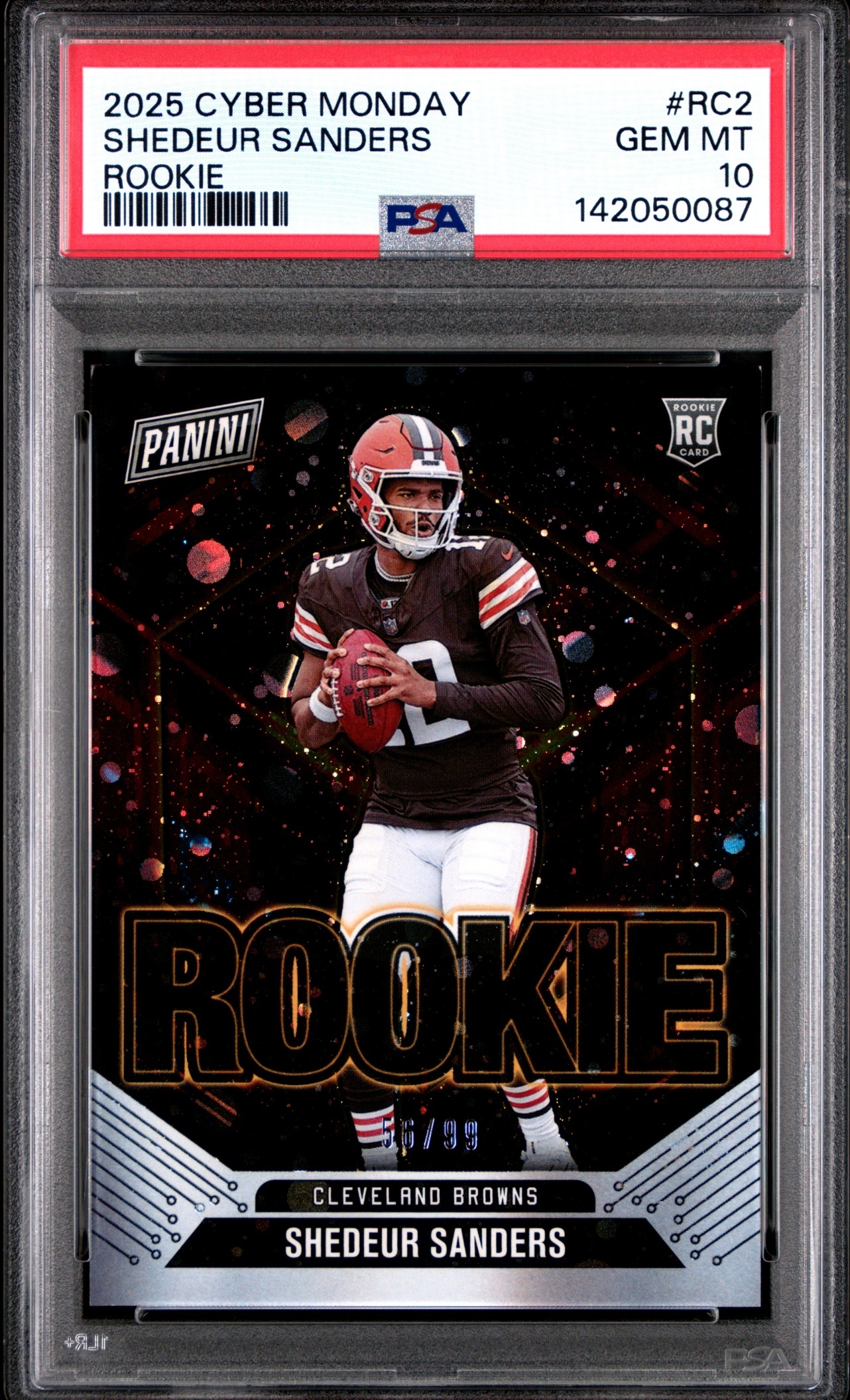 Card image for 2025 Panini Immaculate Collection Shedeur Sanders Remarkable Jerseys /49 #10 MEM RC Browns