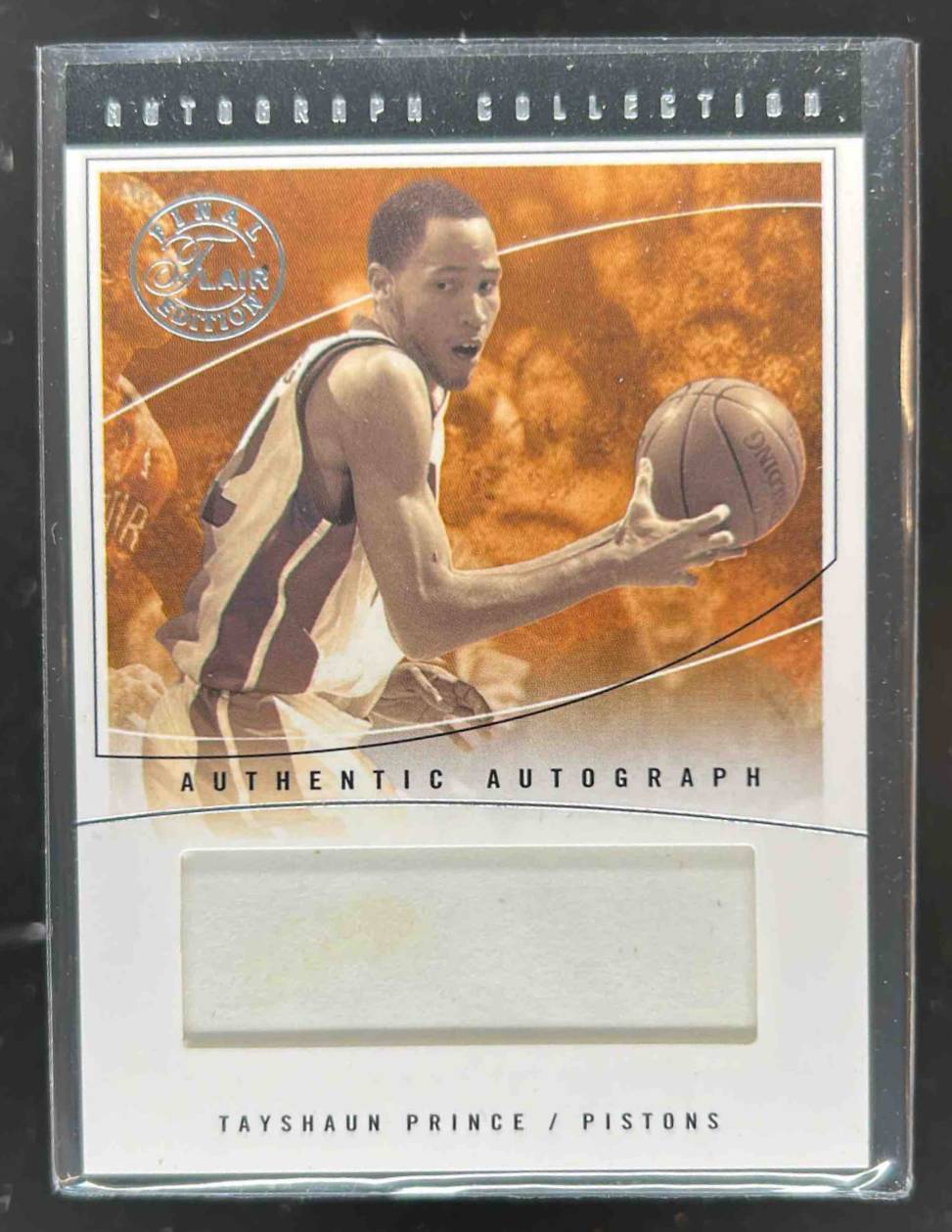 Card image for 2003 FLAIR FINAL EDITION TAYSHAUN PRINCE AUTO /100 #AC-TP FLEER BANKRUPTCY PROOF