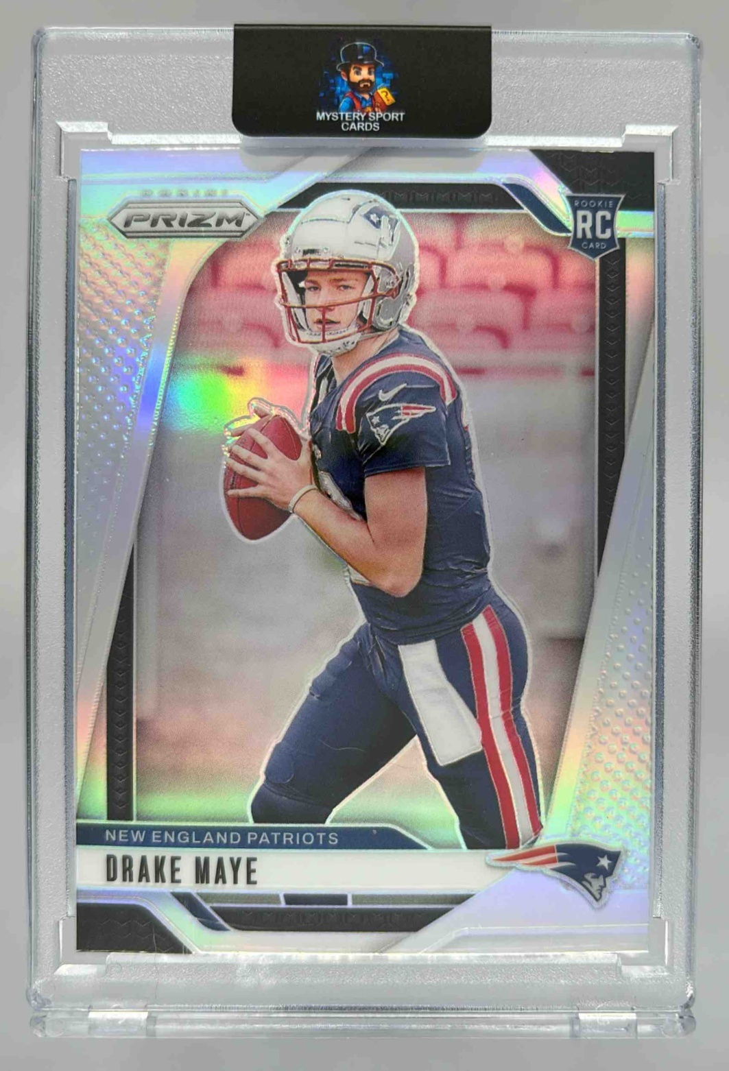 Card image for 2024 Panini Football Prizm Drake Maye Silver #329 RC New England Patriots
