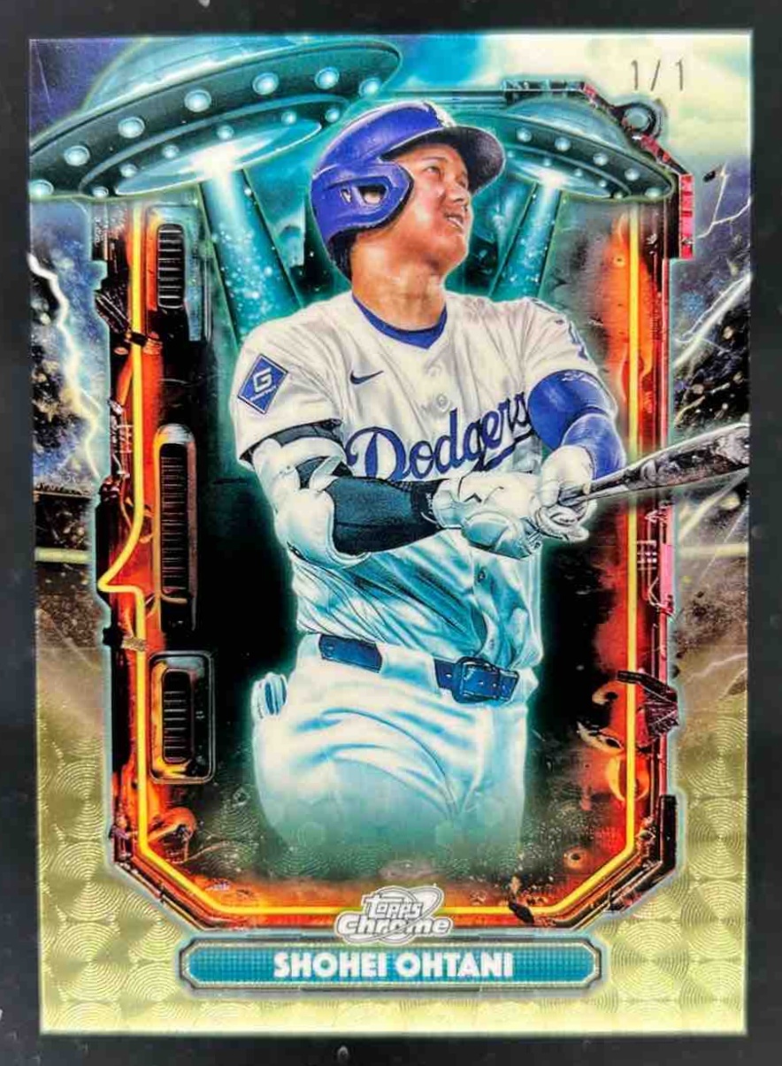 Card image for Shohei Ohtani 2025 Topps Cosmic Chrome Extraterrestrial Talent SuperFractor 1/1