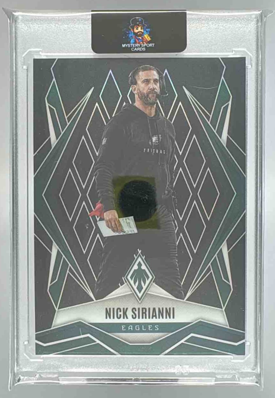 Card image for 2025 Panini Phoenix Nick Sirianni Black Seismic 1/1 #116 Eagles