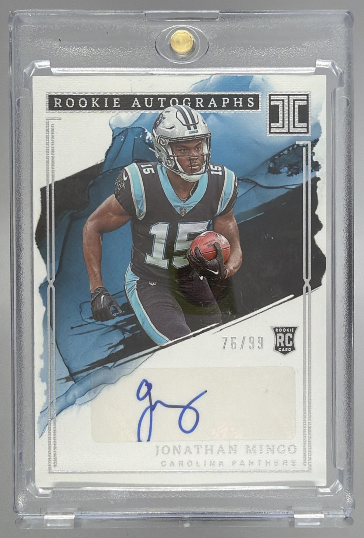 Card image for 2023 Panini Impeccable Jonathan Mingo Rookie Auto /99 #RA-JM RC Panthers