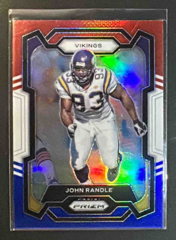 Card image for 2023 Panini Prizm John Randle #196 Red White and Blue Vikings