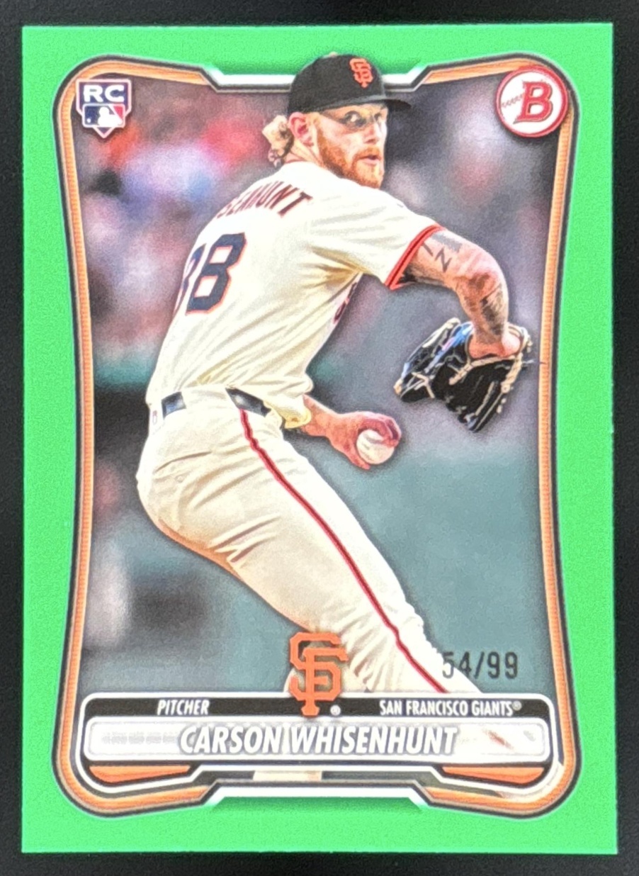 Card image for Carson Whisenhunt 2026 Bowman Green Border /99 San Francisco Giants
