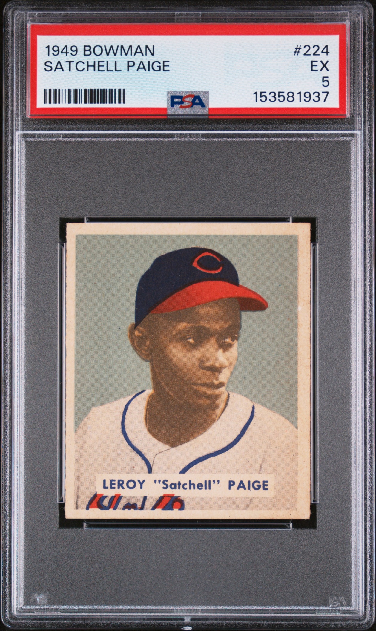 1949 Bowman Baseball Satchel Paige #224 RC Cleveland Indians PSA 5