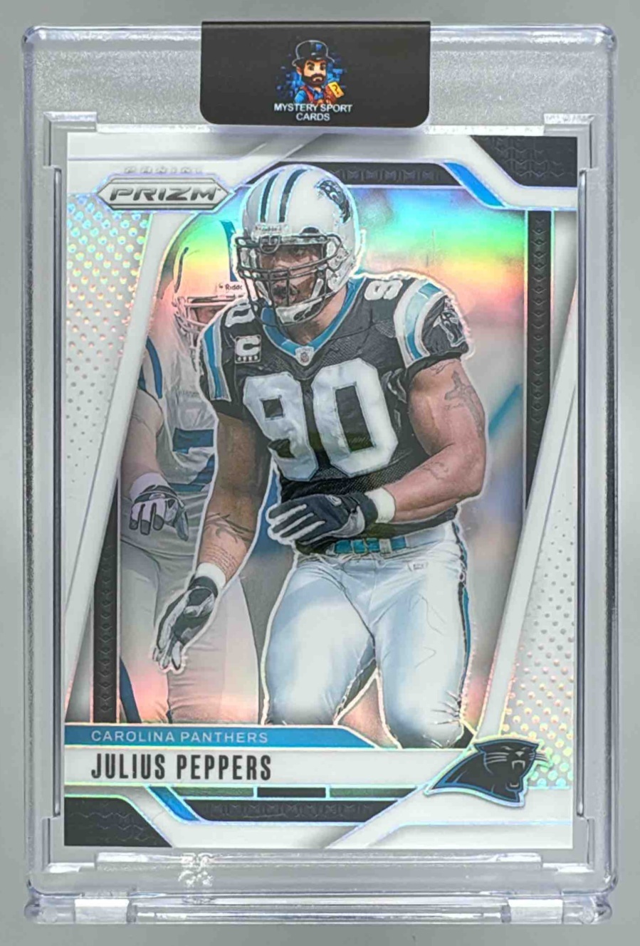 Card image for 2024 Panini Football Prizm Julius Peppers White /35 #43 Carolina Panthers