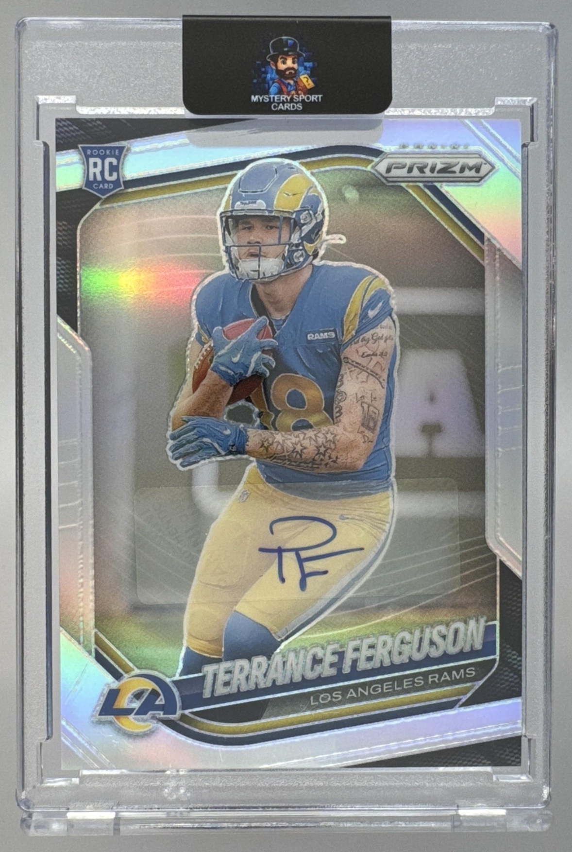 Card image for 2025 Panini Prizm Terrance Ferguson Rookie Choice Auto /100 #379 RC Rams