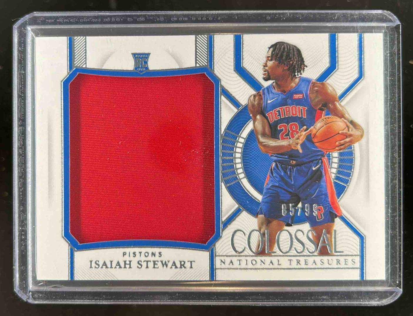 Card image for 2020-21 Panini National Treasures Isaiah Stewart Colossal Rookie Materials 85 /99 #CRM-IST MEM RC