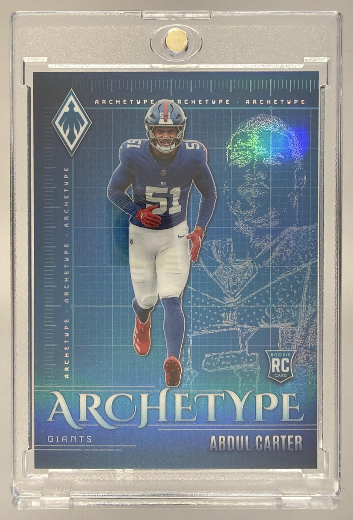 Card image for 2025 Panini Football Phoenix Abdul Carter Archetype #17 New York Giants
