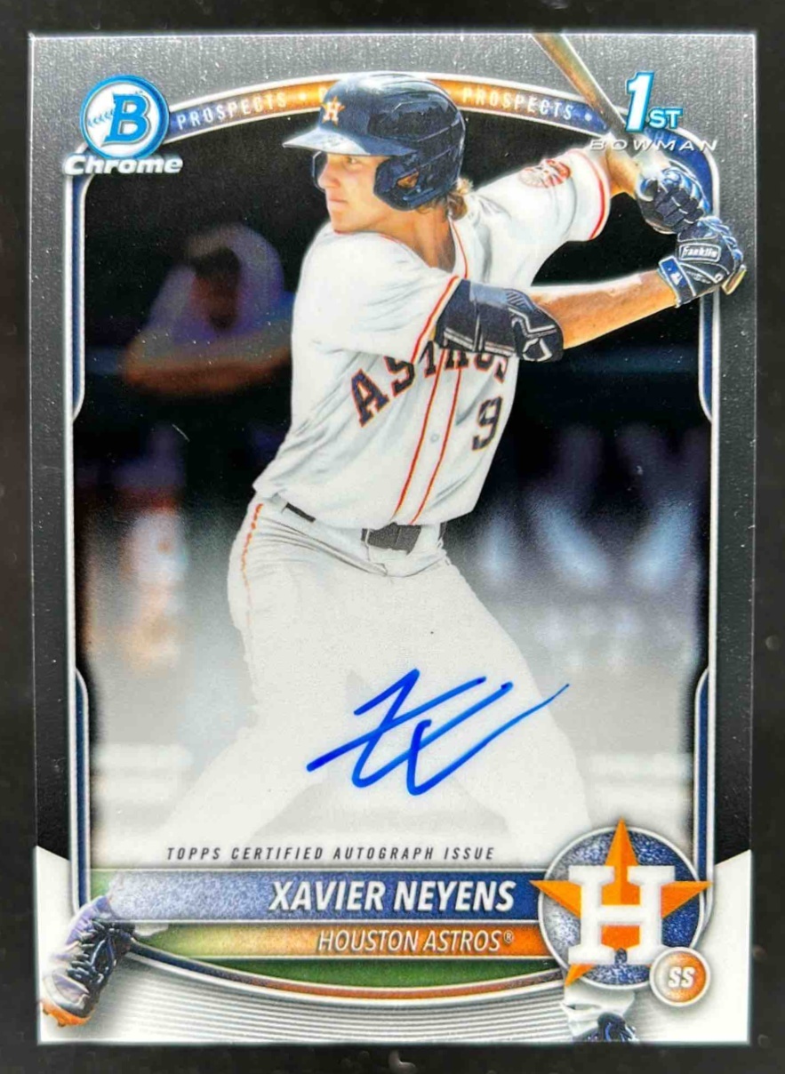 Card image for Xavier Neyens 2025 Bowman Baseball Draft Chrome Auto 1st Prospect Houston Astros