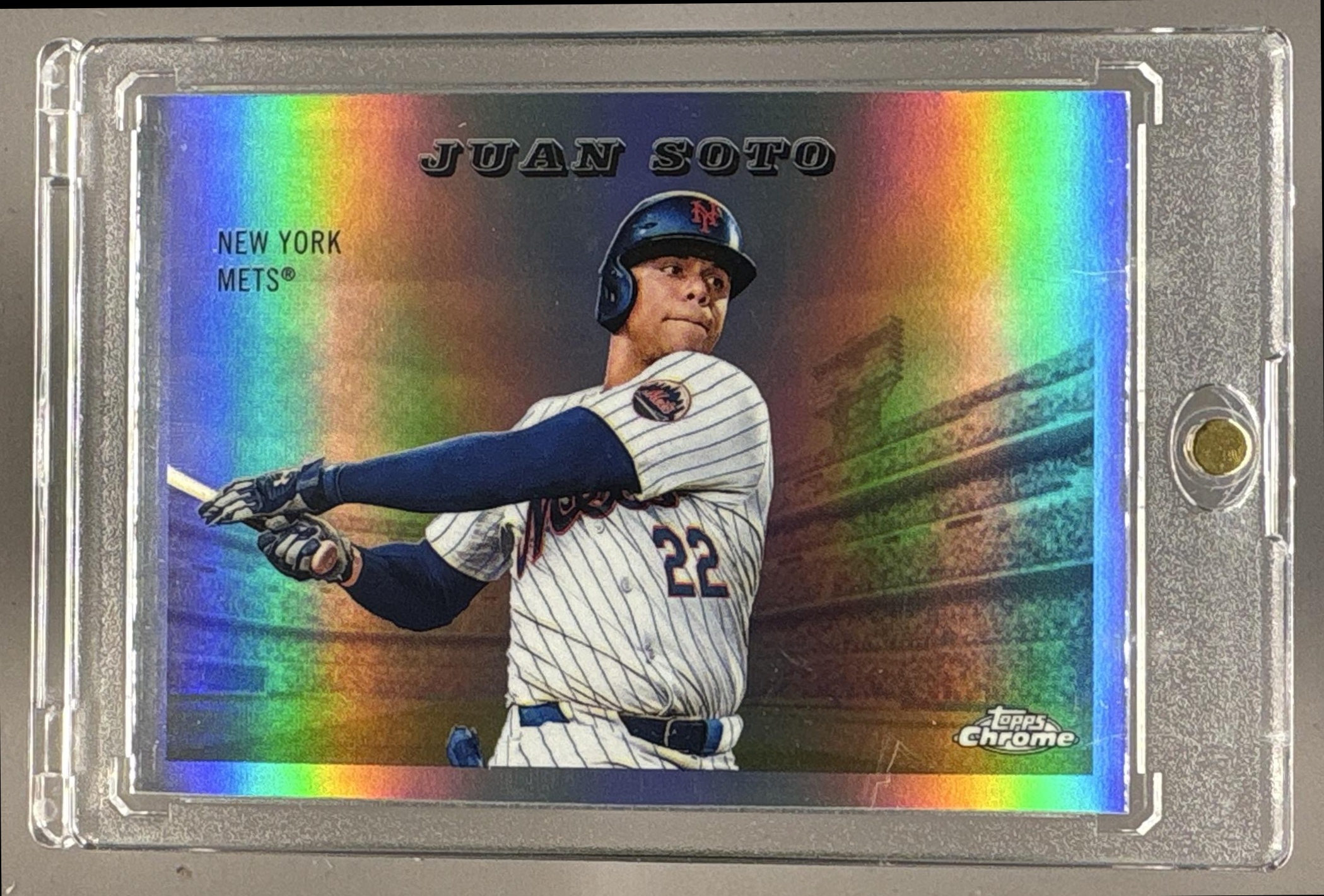 2025 TOPPS CHROME PLATINUM ANNIVERSARY JUAN SOTO #55RS-1 1955 RAILS & SAILS METS