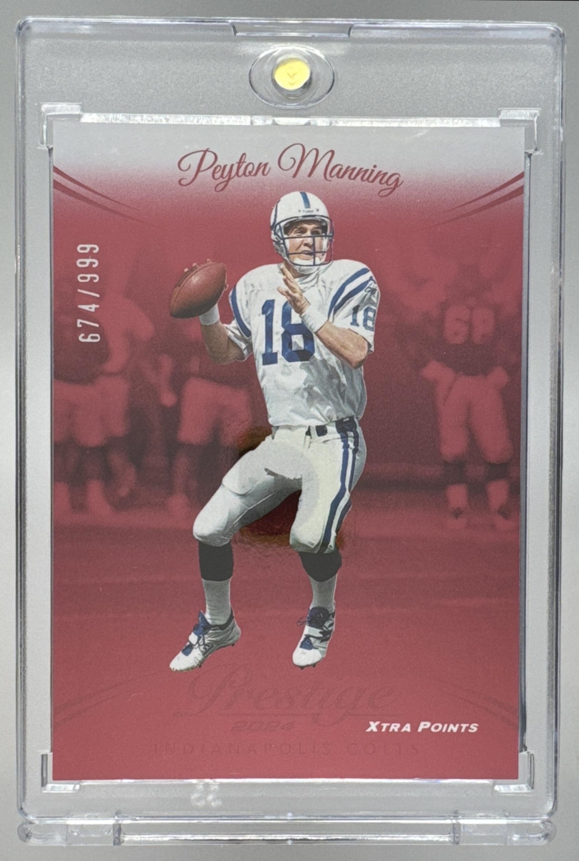 Card image for 2024 Panini Prestige Peyton Manning Red Xtra Points /999 #132 Colts