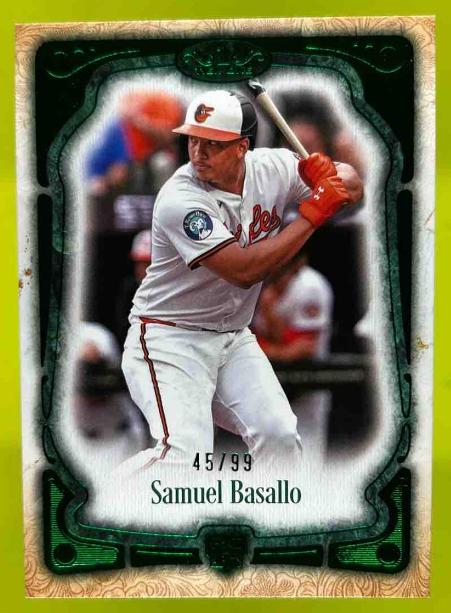 Card image for Samuel Basallo 2026 Topps Tier One 3 Green Foil /99