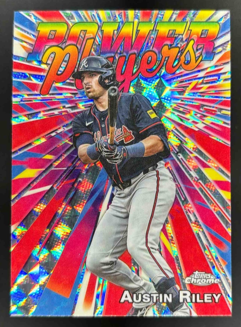 Card image for 2025 Topps Chrome Update Austin Riley Power Players Geometric Refractor