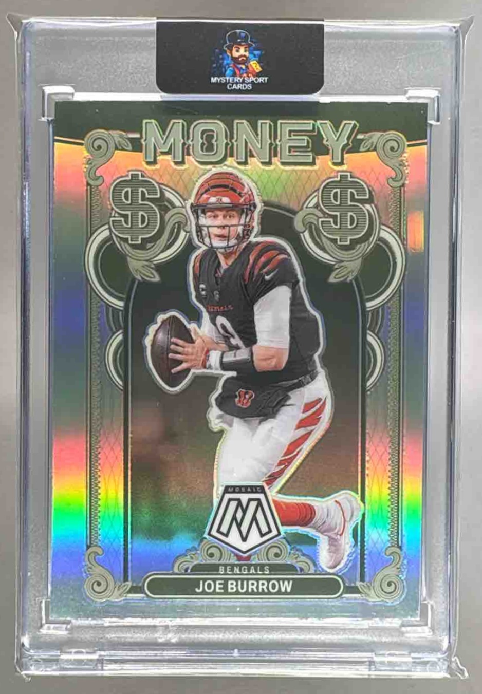 Card image for 2024 Panini Football Mosaic Joe Burrow Money #16 Cincinnati Bengals