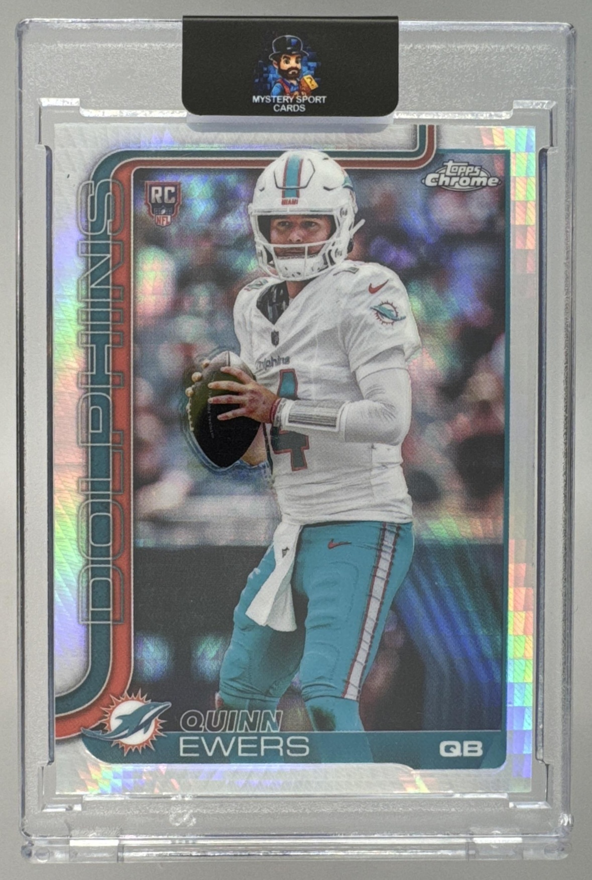 Card image for 2025 Topps Football Chrome Quinn Ewers Rookie #316 RC Miami Dolphins