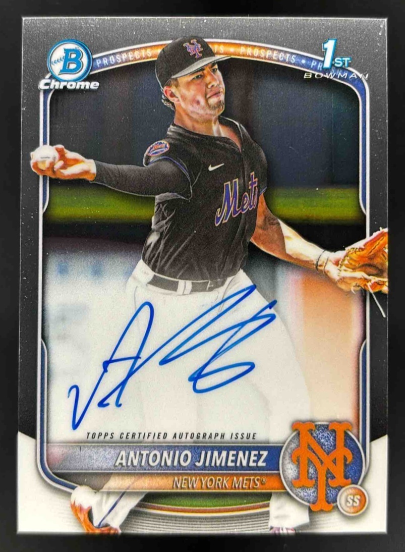 Card image for 2025 Bowman Draft Antonio Jimenez Chrome Prospect Auto #CPA-AJ Mets