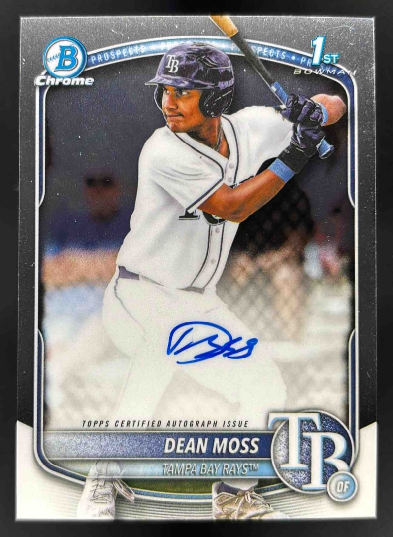 Card image for 2025 Bowman Draft Dean Moss Chrome Prospect Auto #CPA-DM Rays