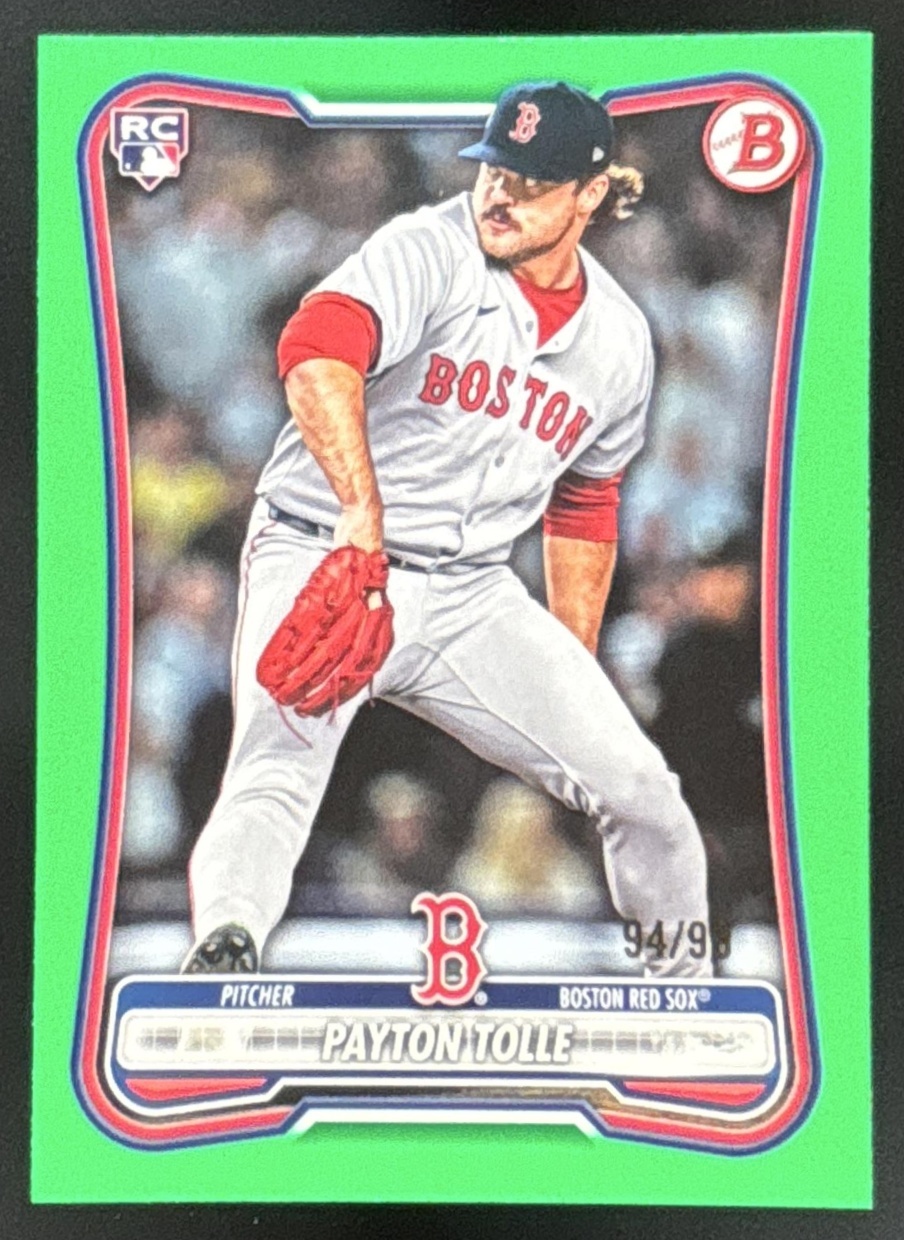 Card image for Payton Tolle 2026 Bowman Green Border /99 Boston Red Sox