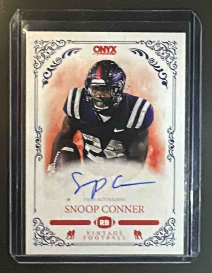 Card image for 2022 Onyx Vintage Snoop Conner #VASC Blue Signature Auto RC Rebels
