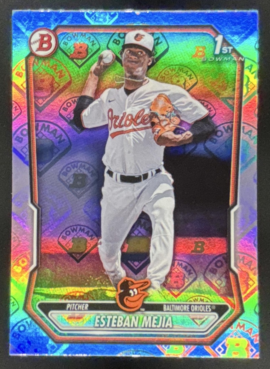 Card image for Esteban Mejia 2026 Bowman Logo Pattern Prospects Baltimore Orioles