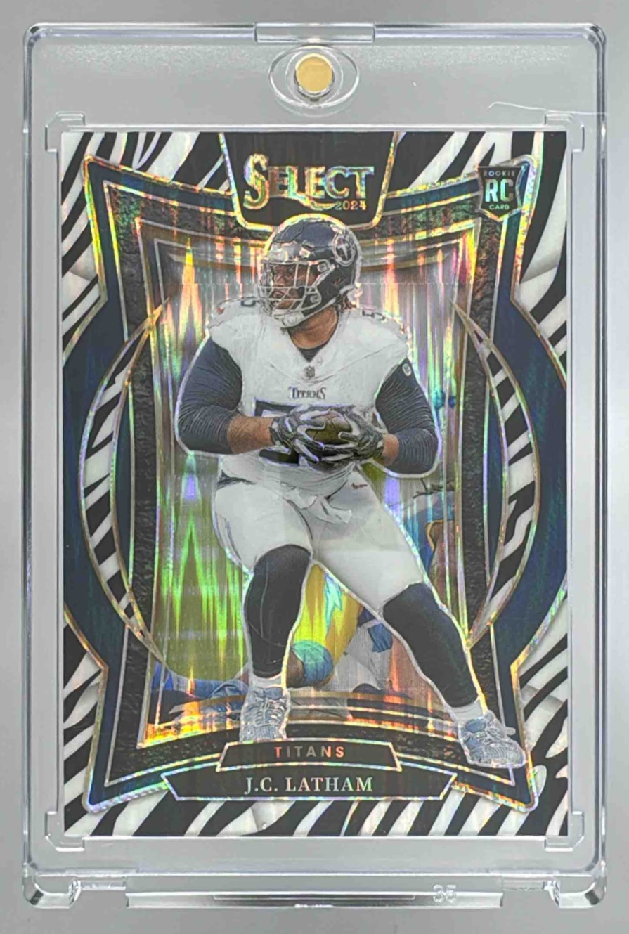 Card image for 2024 Panini Football Select J.C. Latham Concourse #11 Tennessee Titans