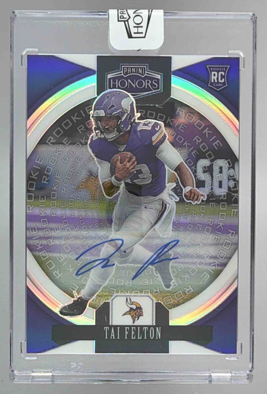 Card image for 2025 Panini Honors Tai Felton Rookies Signatures /49 #49 RC Auto Vikings