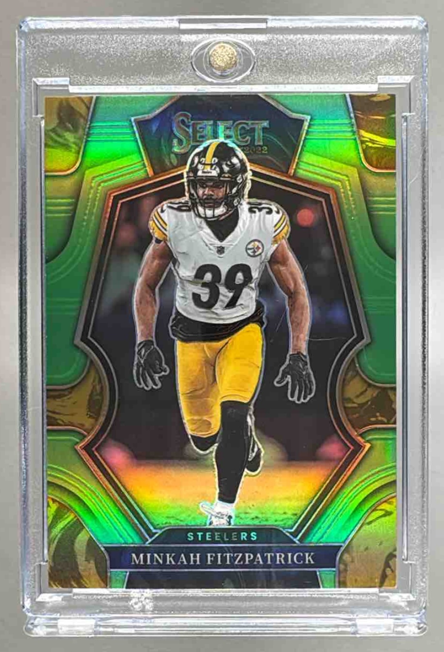 Card image for 2022 Panini Select Minkah Fitzpatrick Red Disco Prizm /49 #184 Premier Steelers