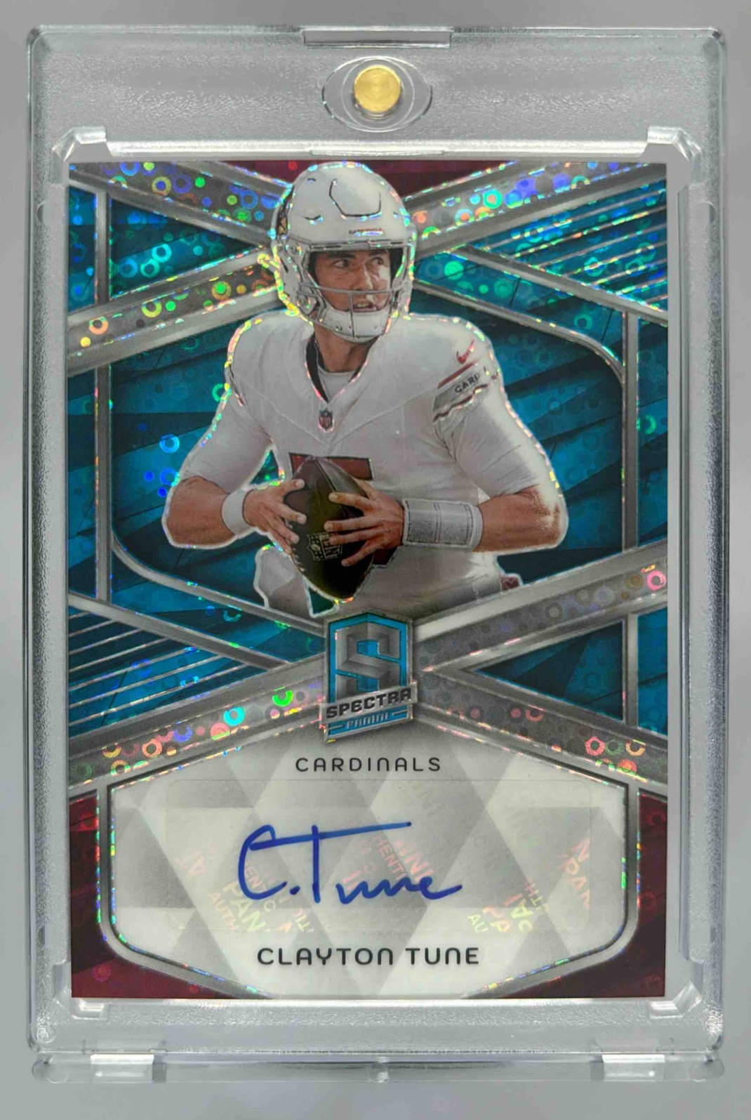 Card image for 2024 Panini Spectra Clayton Tune Signatures Blue Neon /50 #SIG-CTE Auto Cardinals