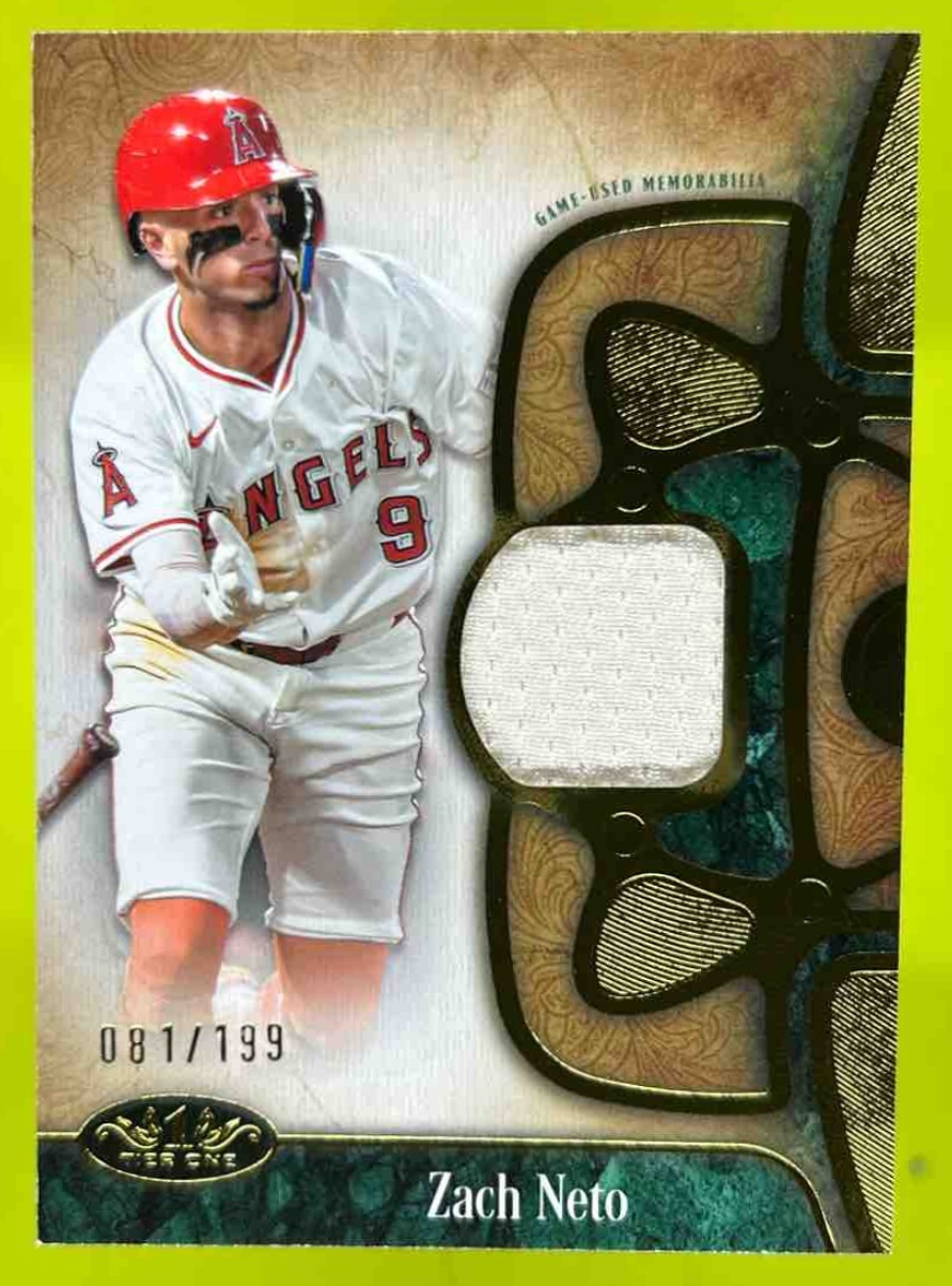 Card image for Zach Neto 2026 Topps Baseball Tier One Relic /199 MEM Los Angeles Angels