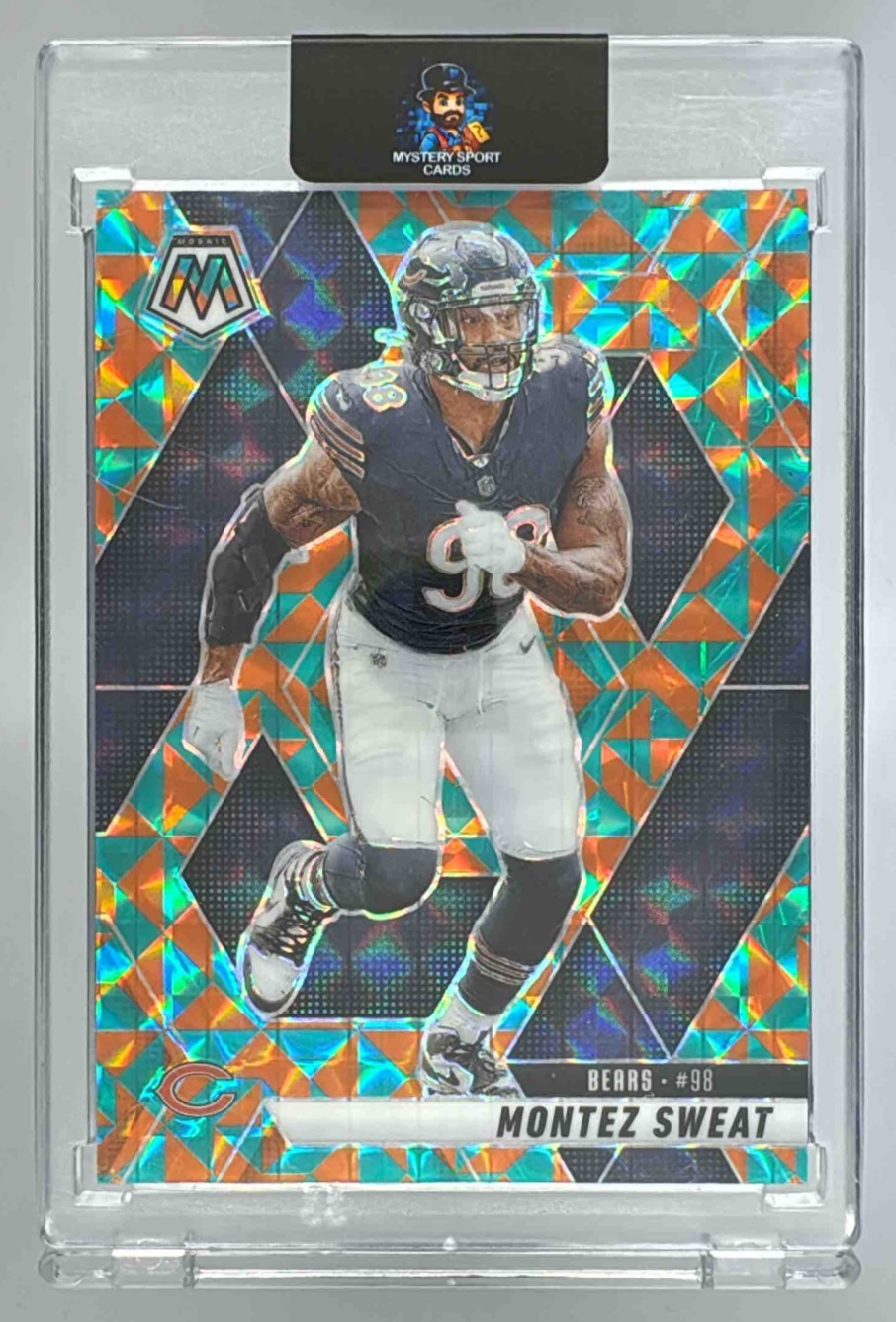 Card image for 2025 Panini Mosaic Montez Sweat Tessellation Prizm /15 #75 Bears