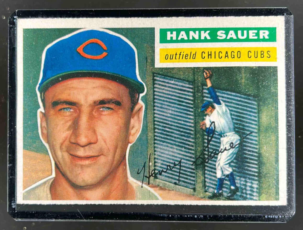 Card image for 1956 TOPPS BASEBALL HANK SAUER #41B CHICAGO CUBS