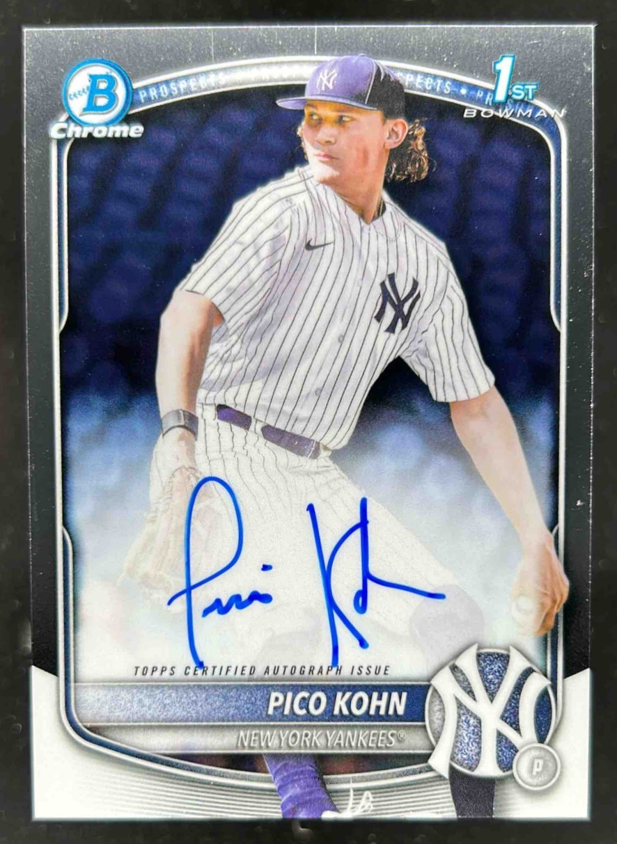 Card image for Pico Kohn 2025 Bowman Baseball Draft Chrome Auto 1st Prospect New York Yankees