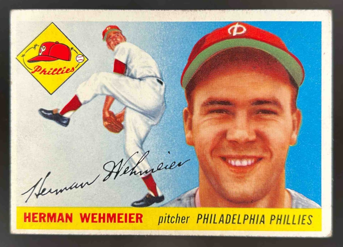 Card image for 1955 TOPPS BASEBALL HERMAN WEHMEIER #29A PHILADELPHIA PHILLIES