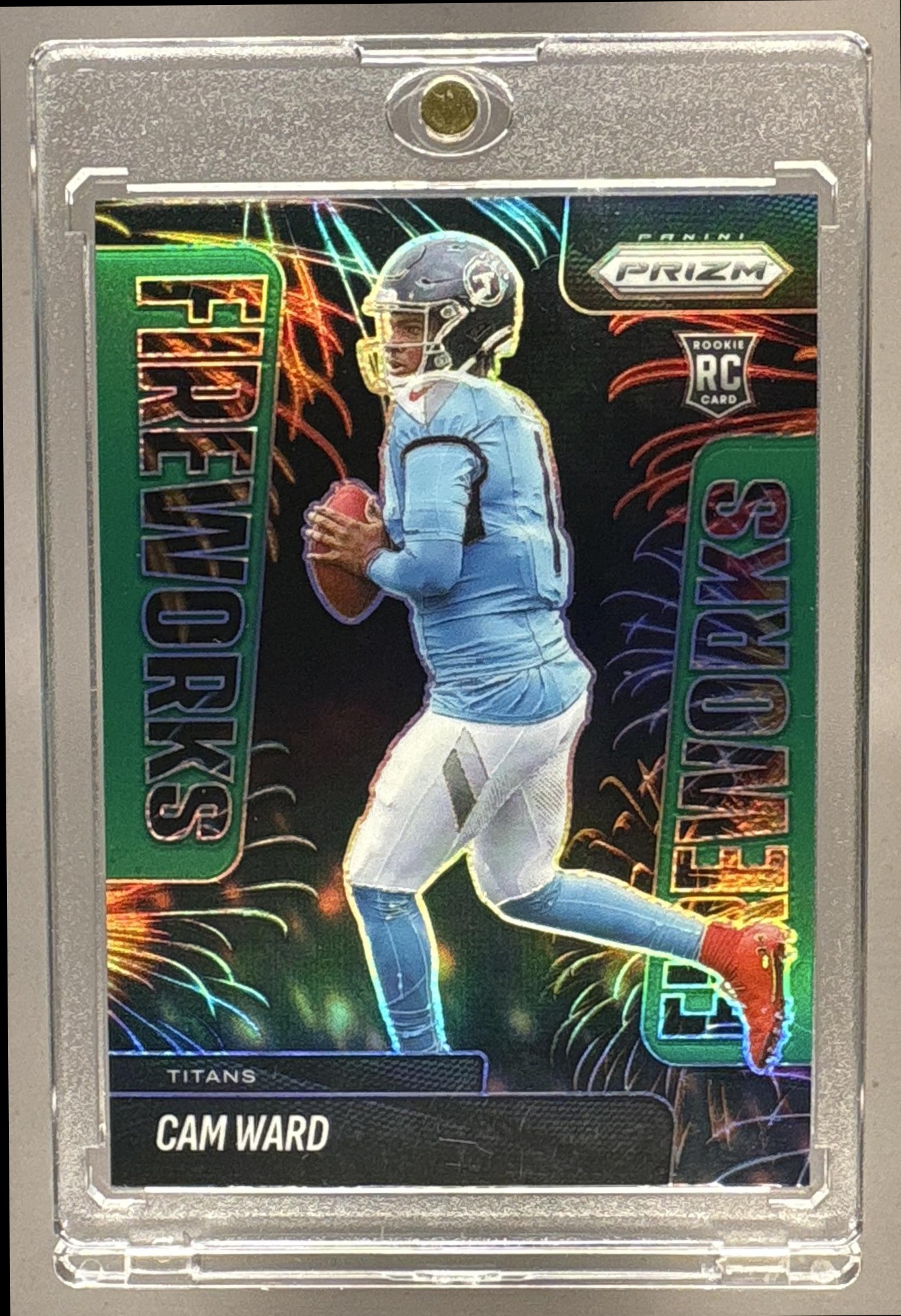 2025 PANINI PRIZM CAM WARD #1 FIREWORKS GREEN RC TITANS