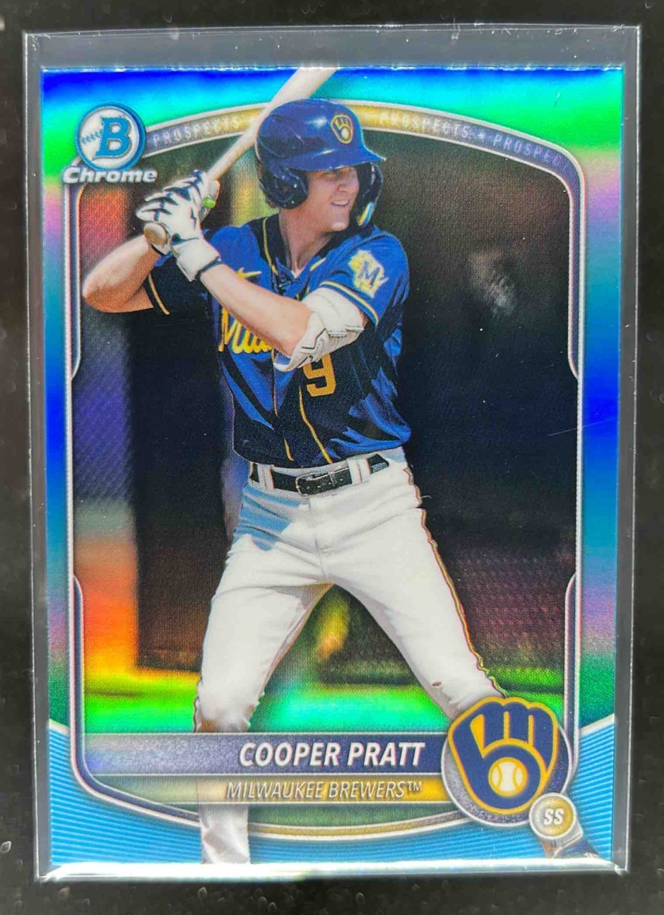 Card image for Cooper Pratt 2025 Bowman Draft Chrome Sky Blue Refractor